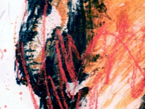 Bewegungsskizze 4, 2012, Mischtechnik auf Transparentpapierrolle 30 x 90 cm Bewegungsskizze 4